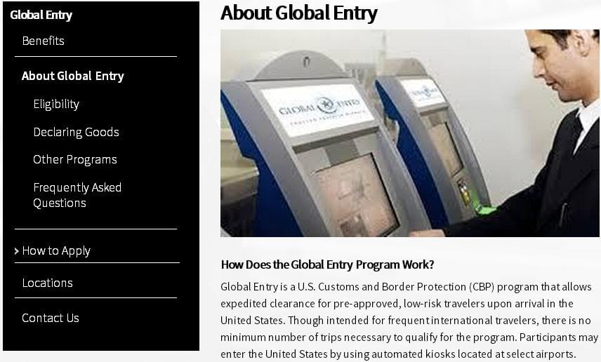 customs and border protection global entry login