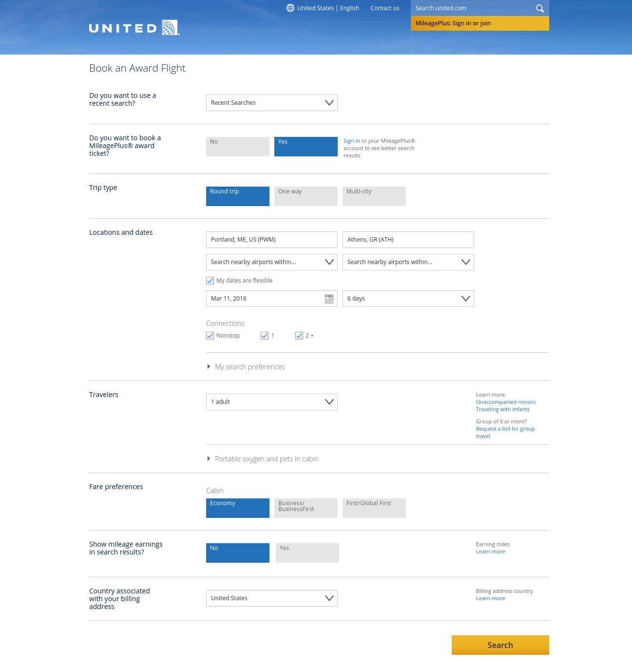 How to Book Award Flights Through United MileagePlus