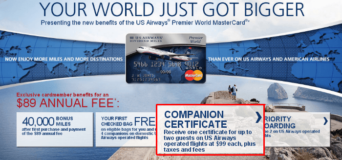 How to Redeem the US Airways Companion Ticket