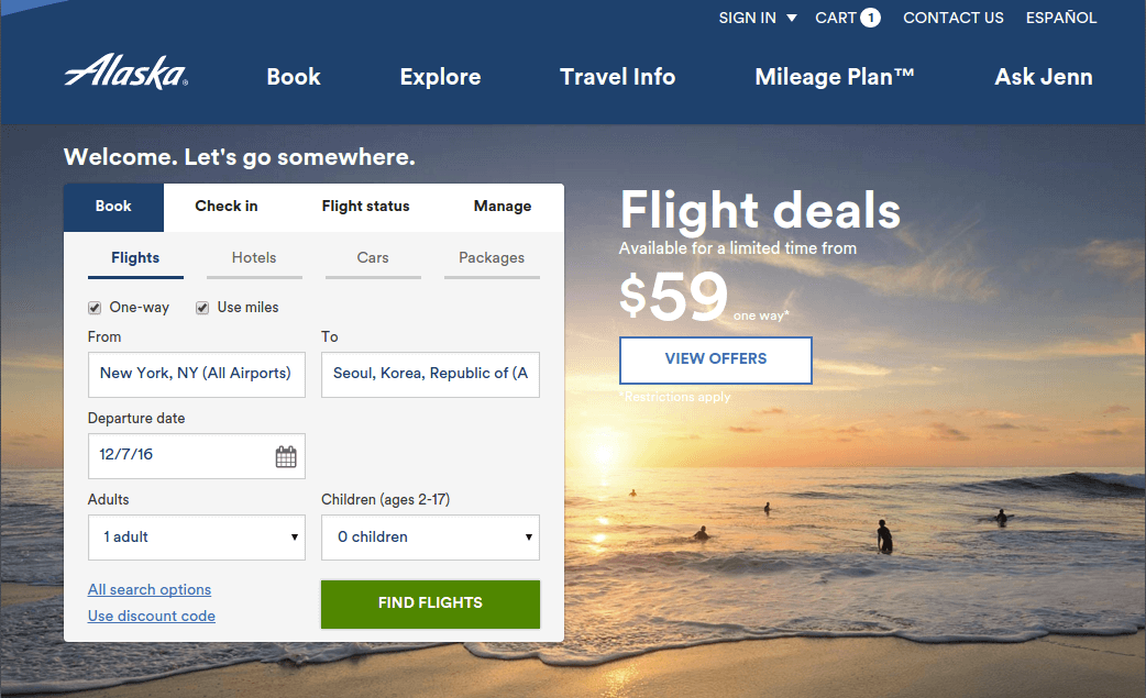 how to book award travel on alaska airlines