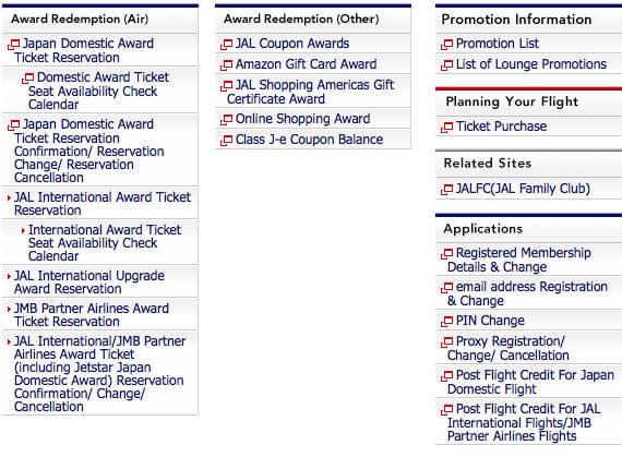 Jal Mileage Redemption Chart