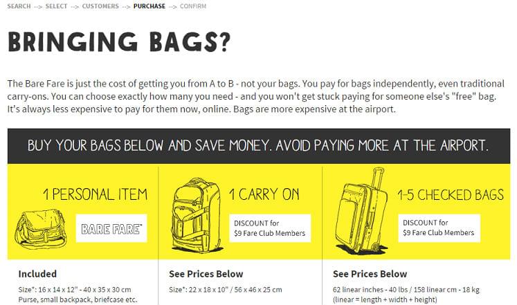 check in bag spirit online