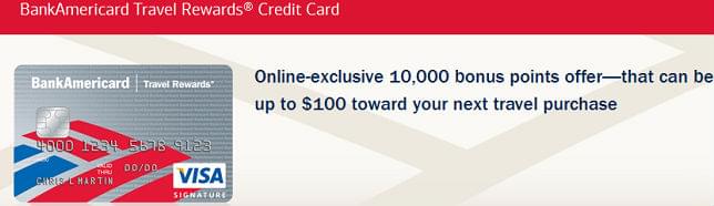 BankAmericard Travel Rewards card has no annual fee and no charges on foreign transactions