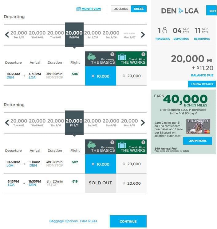 How to Book Frontier Airlines EarlyReturns Awards