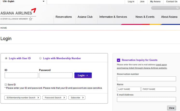 Asiana Airlines Credit Card From Bank Of America