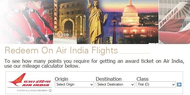 Air India Flying Returns Redemption Chart