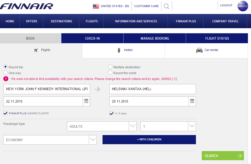Finnair Plus Junior  Finnair United States