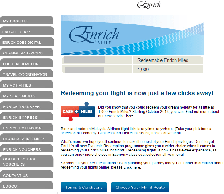 Enrich Miles Award Chart