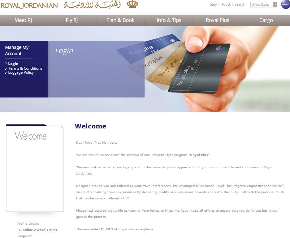 royal jordanian official website