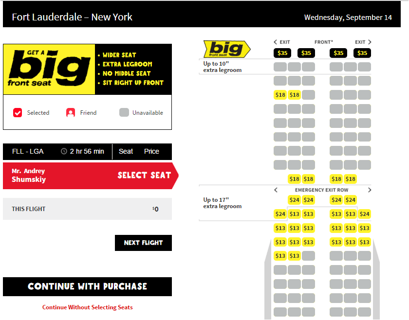 Plane Seating Chart Spirit Spirit Air Big Front Seat Is The Airline's First Class Equivalent