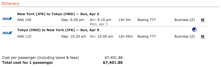 Utiliser des miles de prime pour voyager de New York à Tokyo en classe affaires