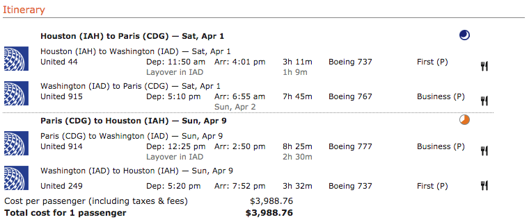 Redonnez 88 000 miles pour voler à Paris dans la classe affaires de United Airlines