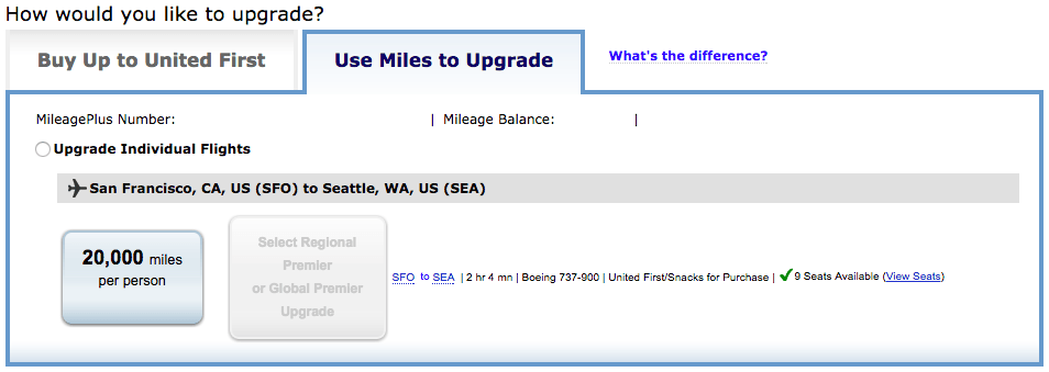 United Airlines Upgrade Chart