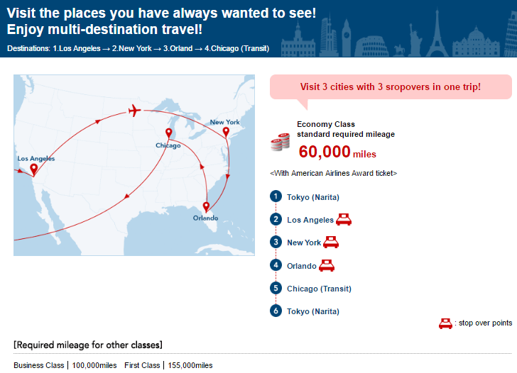 Japan Airlines Award Chart