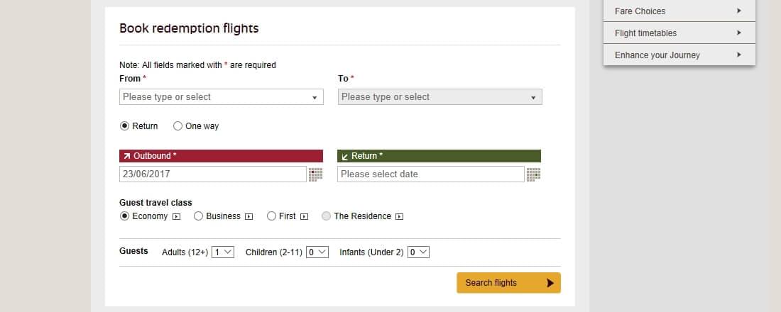 Air Berlin Award Chart