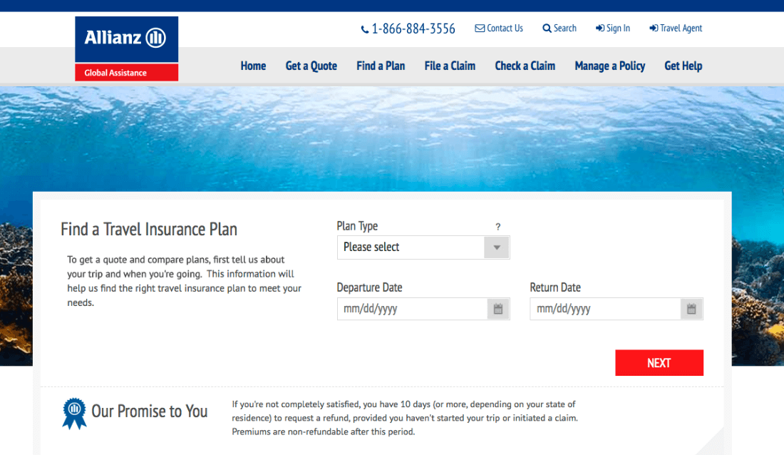 allianz global assistance travel insurance contact number
