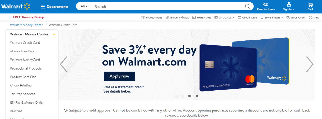 capital one walmart card