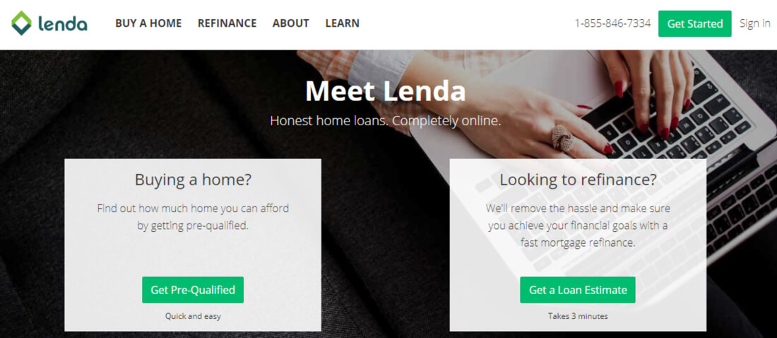 Lenda is one of the best online mortgage lenders