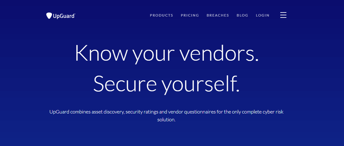 UpGuard combines asset discovery, security ratings and vendor questionnaires for the only complete cyber risk solution. UpGuard Core, UpGuard CyberRisk, UpGuard BreachSight