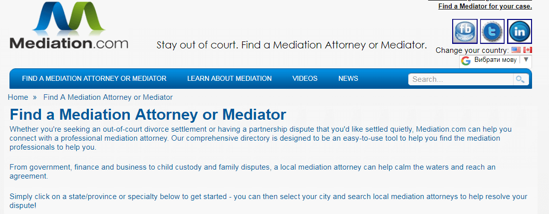 Find an attorney or mediator with mediation.com