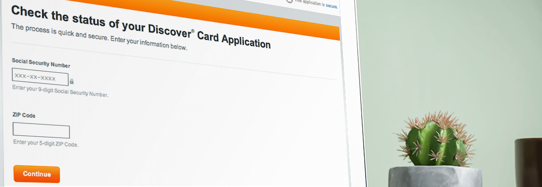 check your discover card application status