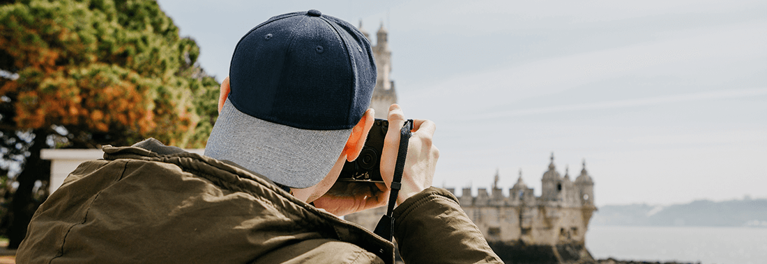 a man is taking a picture