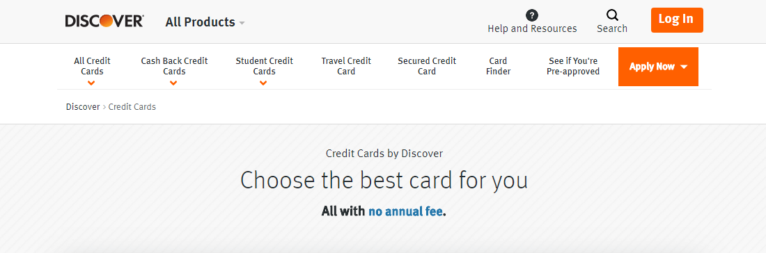 discovery credit card application