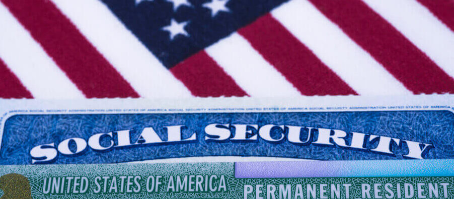 American flag add a social security card