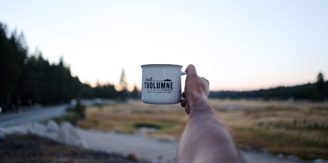 Tuolumn Meadows and a branded cup