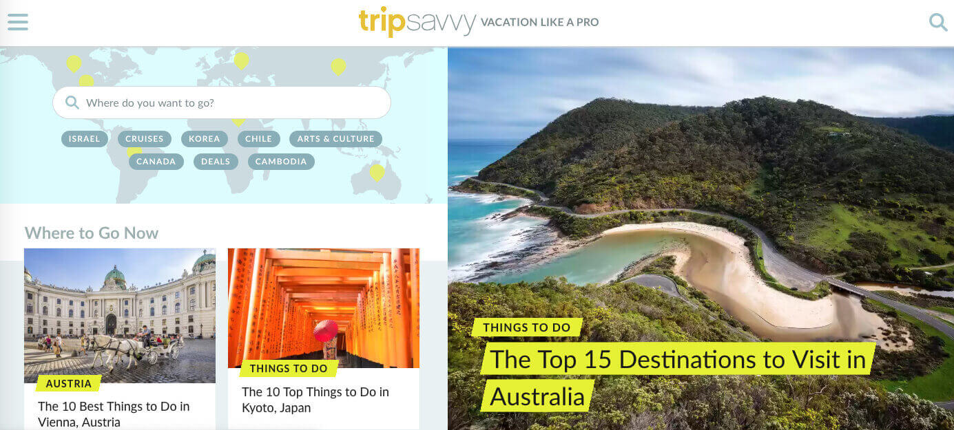 TripSavvy homepage