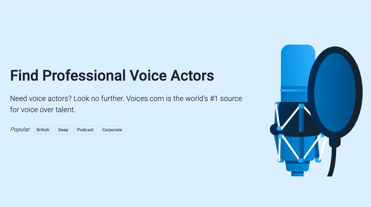 #1 source for voice over talent.