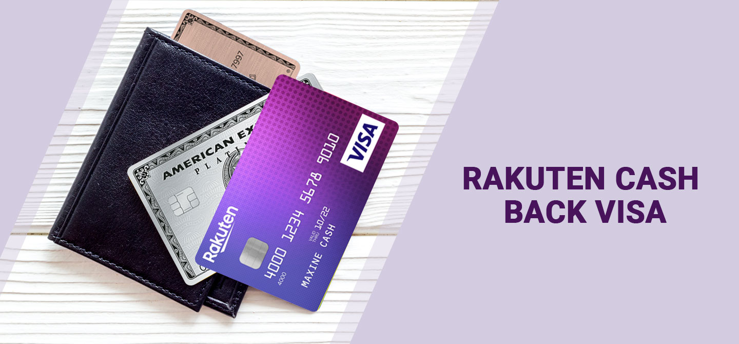 Shows Rakuten Visa card and Amex cards